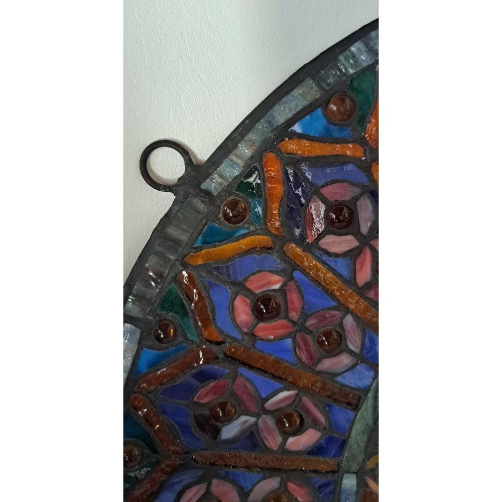 20" Tiffany Style Stained Glass Hanging Sun Catcher - Picture 11 of 12